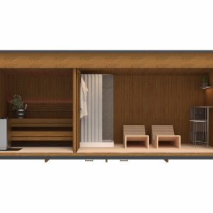 Sauna Moderna de Lux premium cu structura cubica si proportii moderne