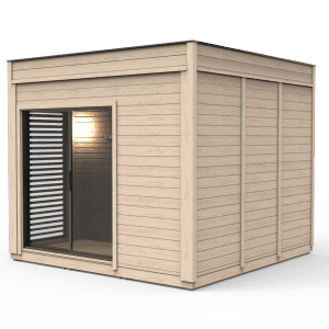 Sauna Modulara Casa 3x3 m cu acoperis bituminos si structura robusta