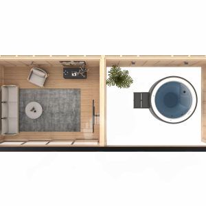 DIY Cub rustic de lux cu terasa din lemn si detalii solide