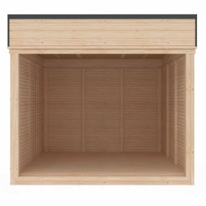 DIY Cub 3x3 m din lemn de pin cu podea din cadru 45x95 mm și placare din panouri de 28 mm