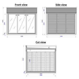 Plan schita DIY Cub 3x3 m