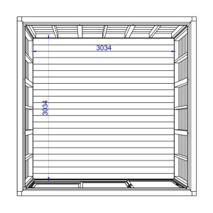 Plan schita DIY Cub 3x3 m