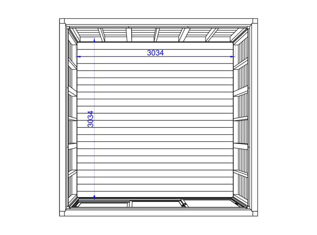 Plan schita DIY Cub 3x3 m