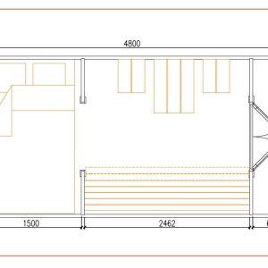Plan schita casuta de camping 2.4x5.9 m