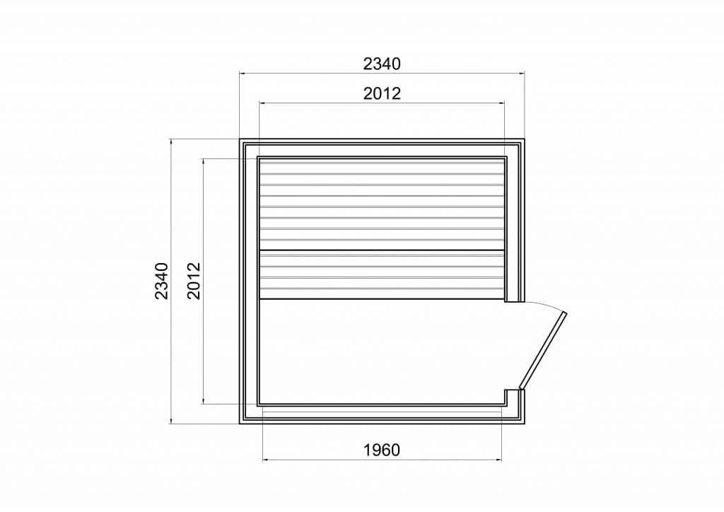 Plan schita Sauna Moderna de Lux 2.3x2.3