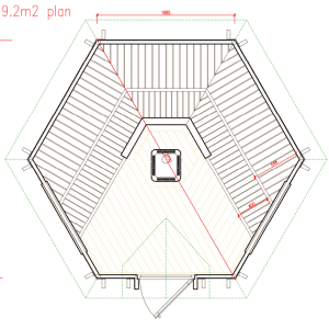 Plan Cabana Sauna Mini 9.2 m²