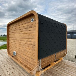 Sauna Patrata Comfort 3.0x2.3 m cu acoperis din sindrila bituminoasa
