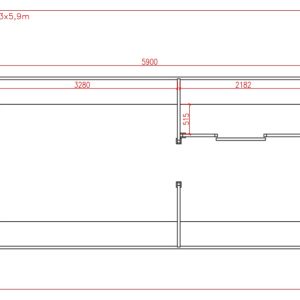 Plan schita Butoi de camping spatioas din lemn de pin cu aspect rustic