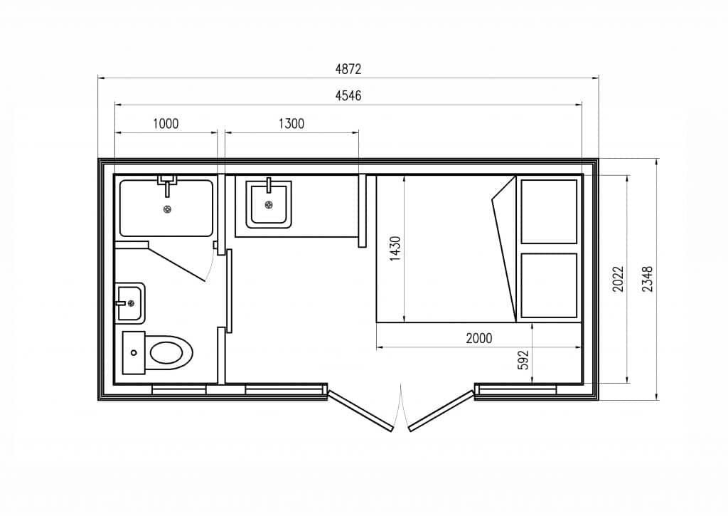 Plan schita Casa modulara mica de camping