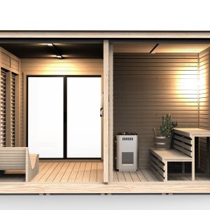 Sauna Modulara Casa 2x4 m pentru 2-6 persoane, ideala pentru familie