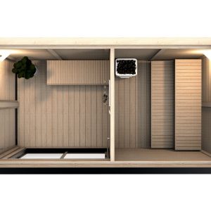 Sauna Modulara Casa eleganta 2x4 m cu vestiar mare