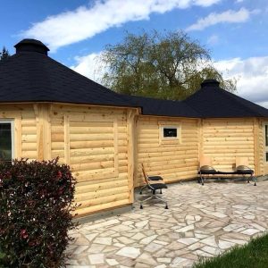 Pavilion dublu 16.5 mp cu coridor 3 m pentru gradina sau curte
