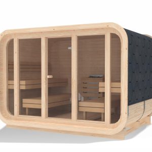 Sauna Patrata Comfort 3.0x2.3 m ideala pentru curte, gradina sau cabana