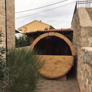 Sauna tip butoi rustica pentru gradina si cabane turistice
