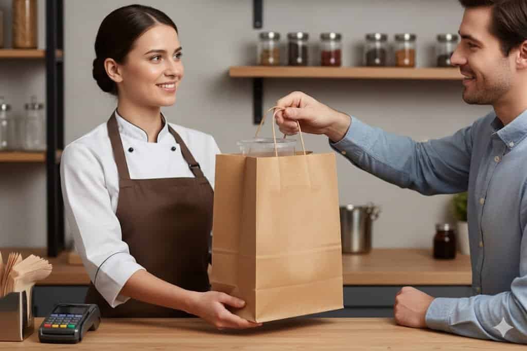 Disposable plastic food container for food businesses.