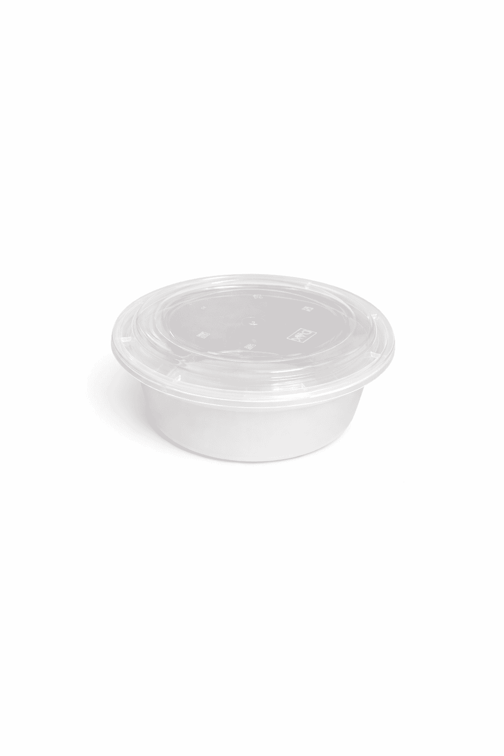 Round plastic food container for storage and takeaway. Durable, lightweight, and perfect for food pr.