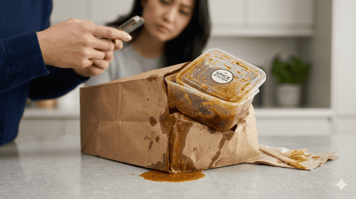 Sturdy Alfa foil container preventing food leakage during delivery.