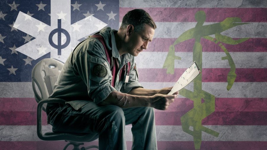 Veteran reading PACT Act Information.