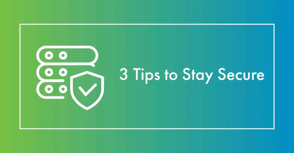 Server security icon with shield and checkmark for cybersecurity tips.