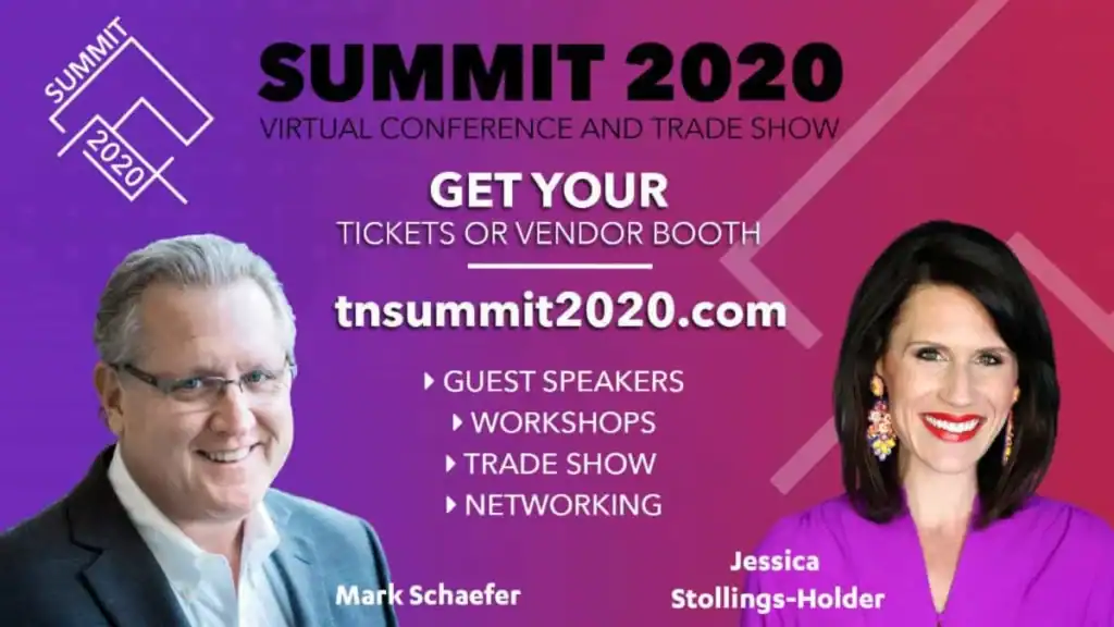 Summit 2020 Virtual Conference & Trade Show promotional banner with speakers.