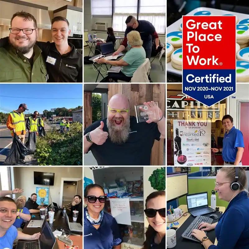Team members at Allevia Technology celebrating Great Place to Work certification.