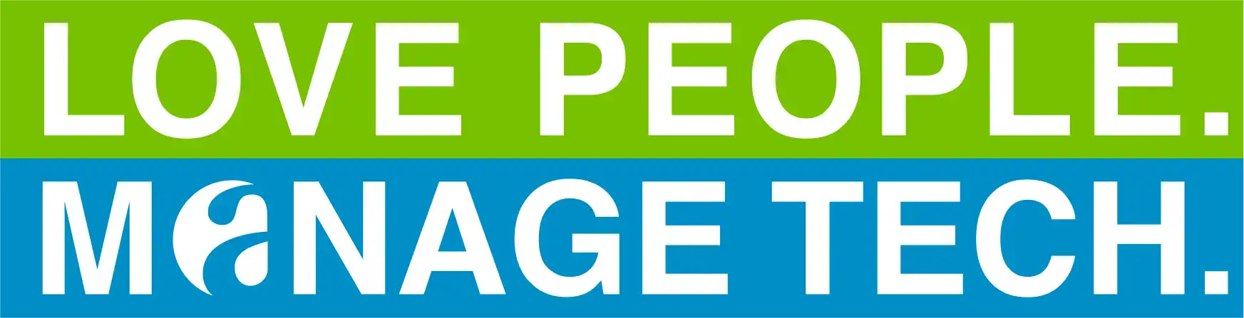 Love People. Manage Tech. - Allevia Technology logo with vibrant colors.