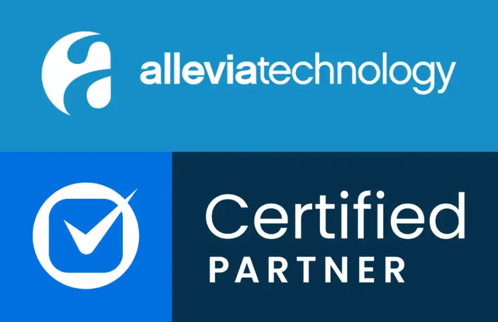 Allevia Technology Certified Partner badge with logo and certification mark.