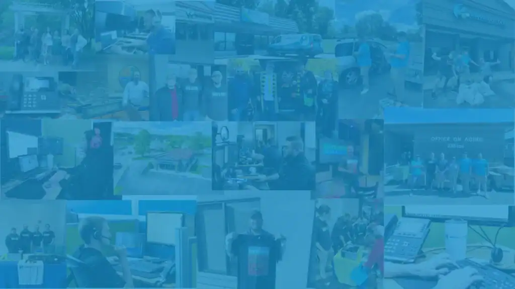 Allevia Technology team at various workstations and events.