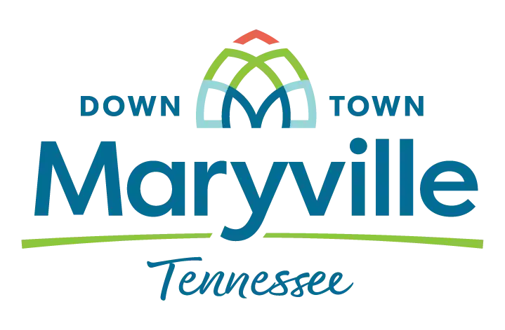 Maryville Tennessee city logo with mountains and trees.