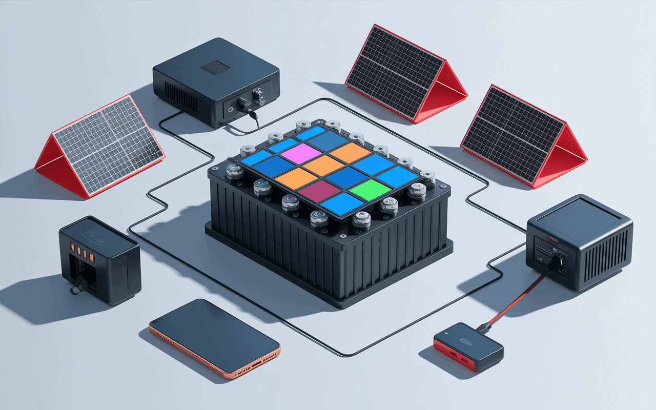 Coupe batterie LFP avec équipements domestiques connectés