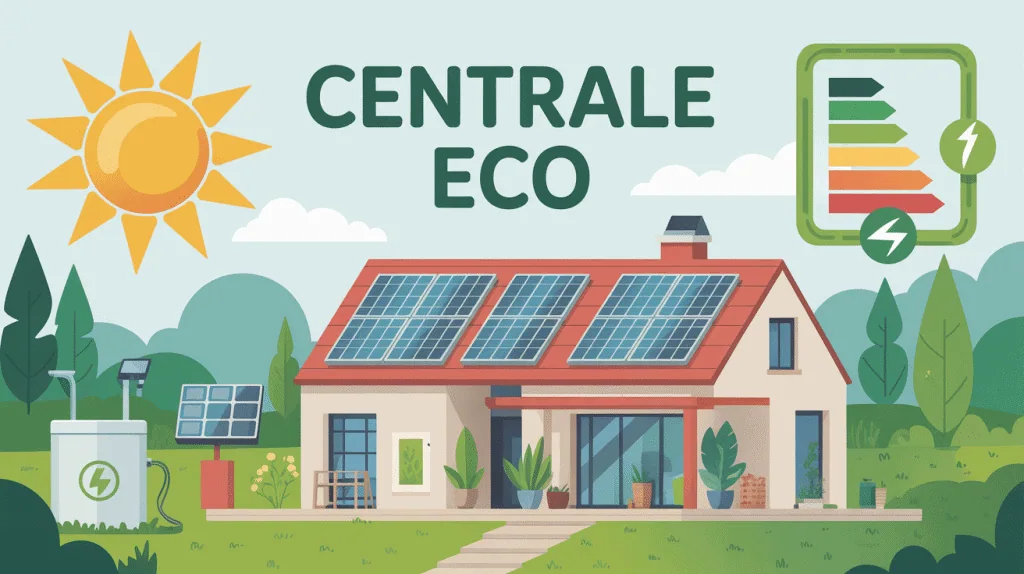 centrale eco maison moderne panneaux solaires batterie