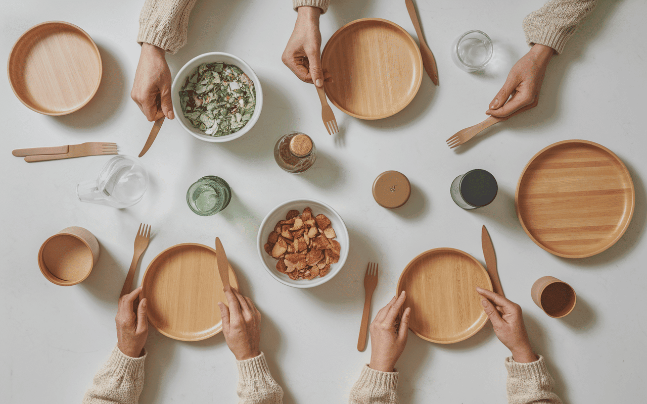 Différents types de vaisselle réutilisable matériaux