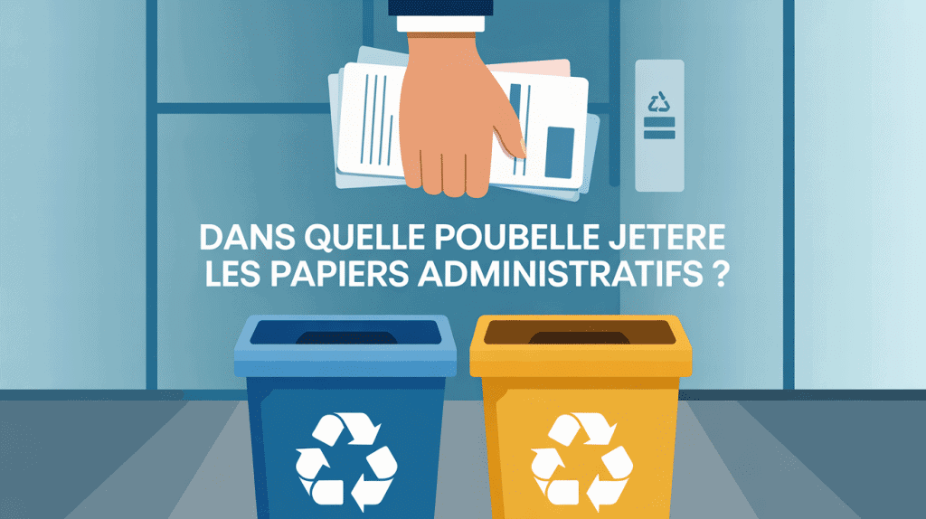 Illustration sur dans quelle poubelle jeter les papiers administratifs