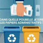Illustration sur dans quelle poubelle jeter les papiers administratifs