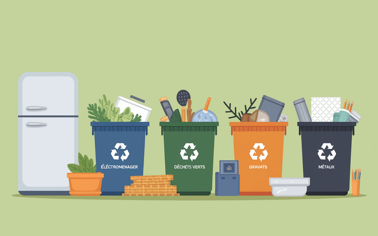 Tri déchets déchetterie Castelnau le Lez conteneurs