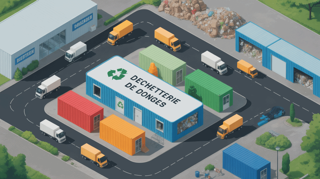 vue aérienne déchetterie Donges centre recyclage