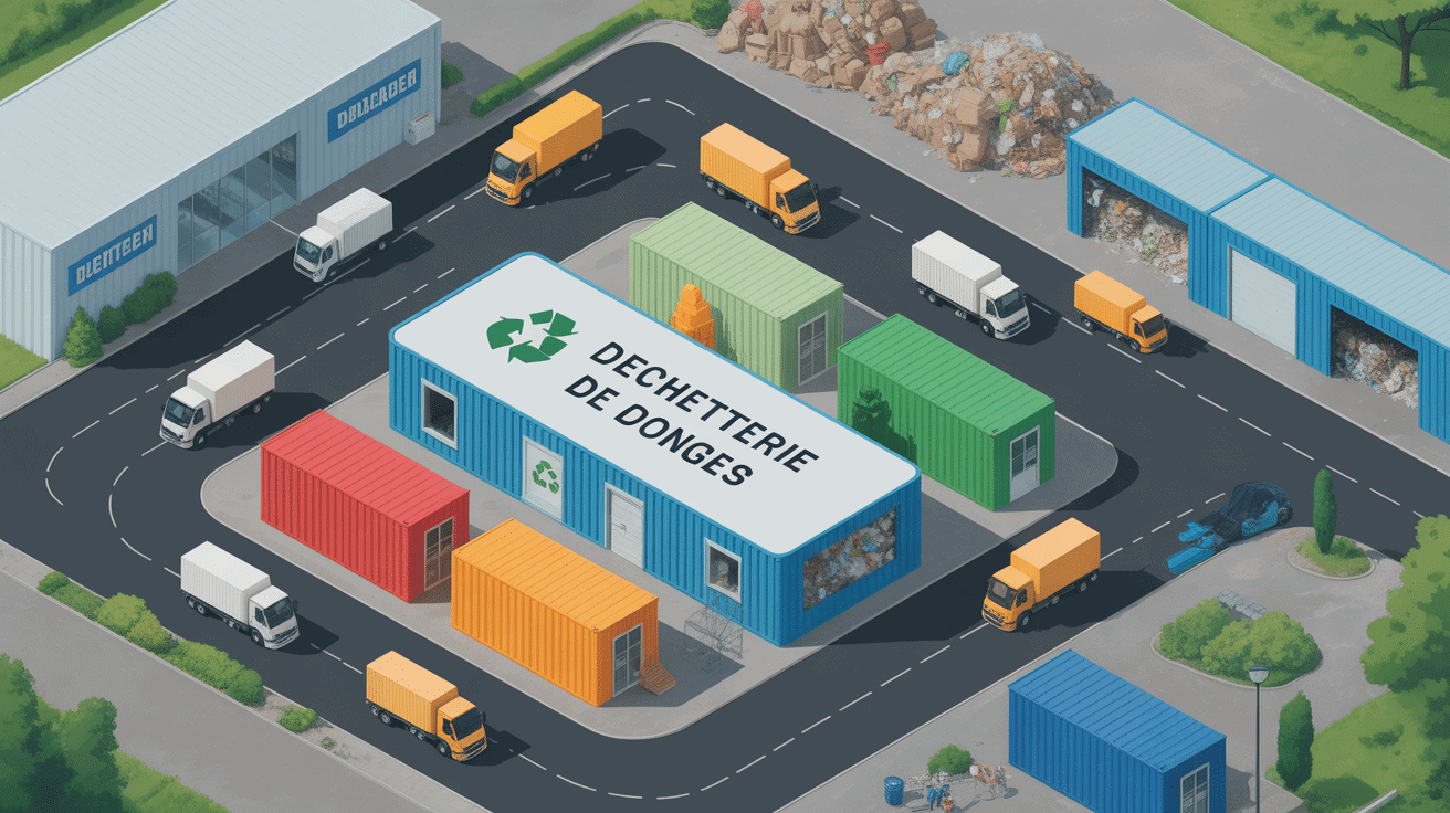 vue aérienne déchetterie Donges centre recyclage