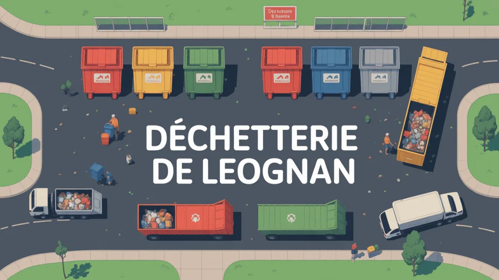 vue aérienne déchetterie leognan bennes tricolores