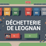 vue aérienne déchetterie leognan bennes tricolores