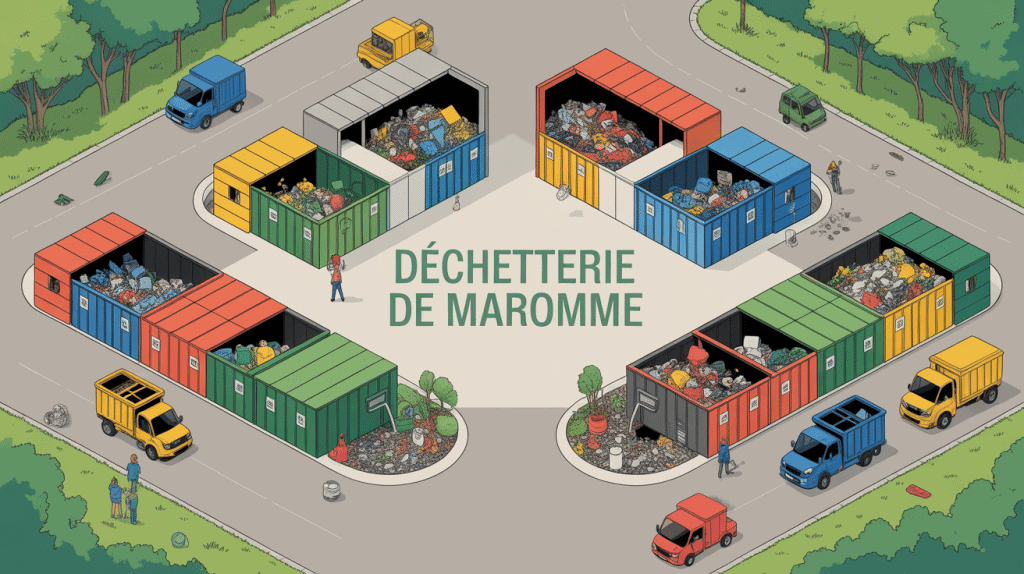 Vue panoramique déchetterie Maromme centre recyclage