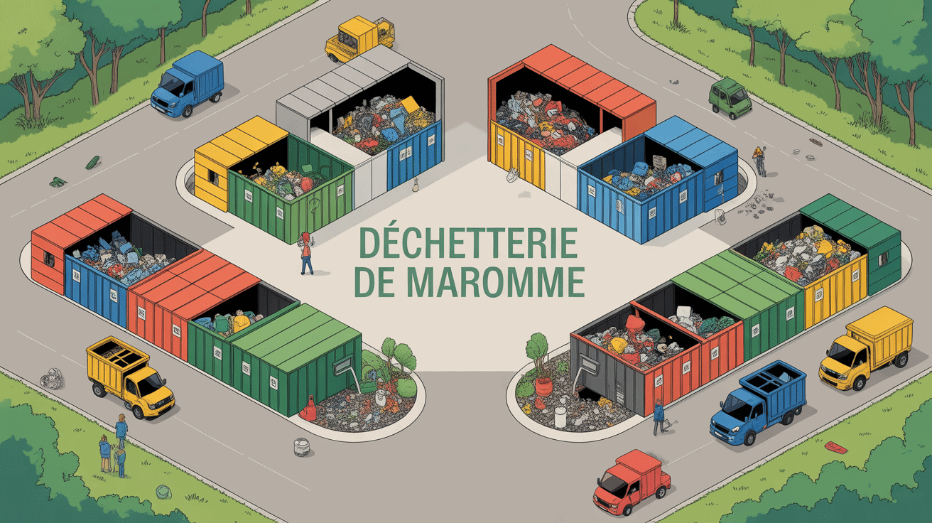 Vue panoramique déchetterie Maromme centre recyclage