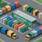 Vue aérienne déchetterie Morhange zones tri