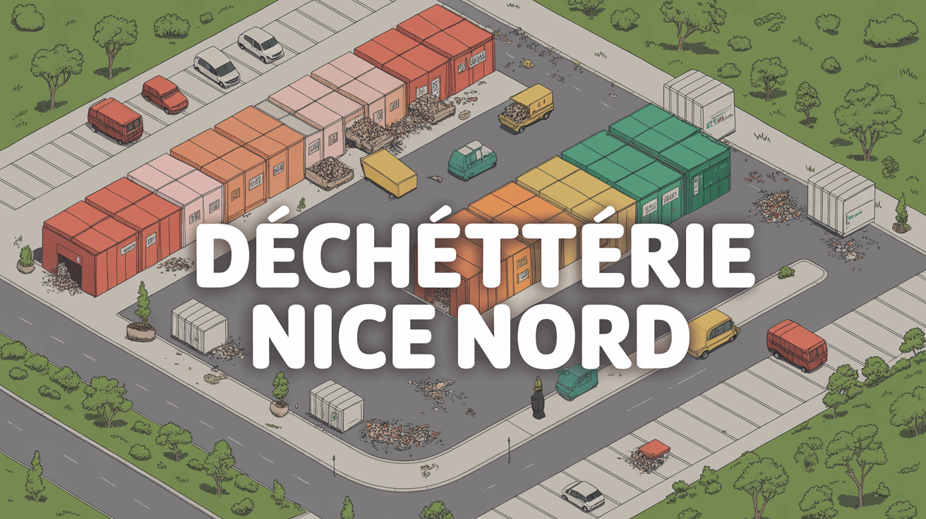 Déchetterie Nice Nord vue aérienne avec zones de tri et parking