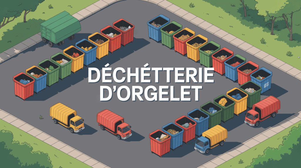 Déchetterie Orgelet avec bennes tri et espaces verts