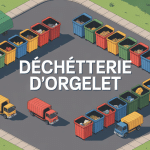 Déchetterie Orgelet avec bennes tri et espaces verts