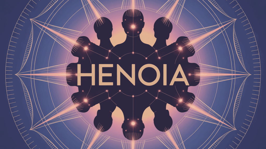 illustration henoia unité conscience collective silhouettes connectées