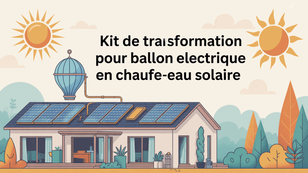 Maison moderne panneaux solaires kit transformation ballon électrique en chauffe eau solaire