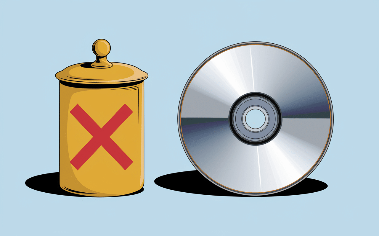 Composition CD recyclage poubelle jaune