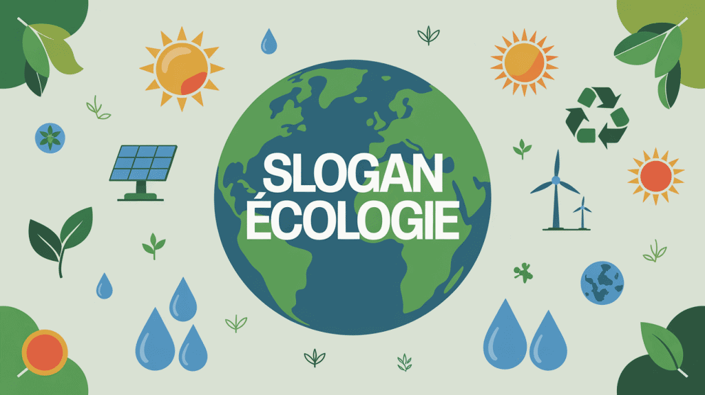 Illustration slogan ecologie Terre et écologie
