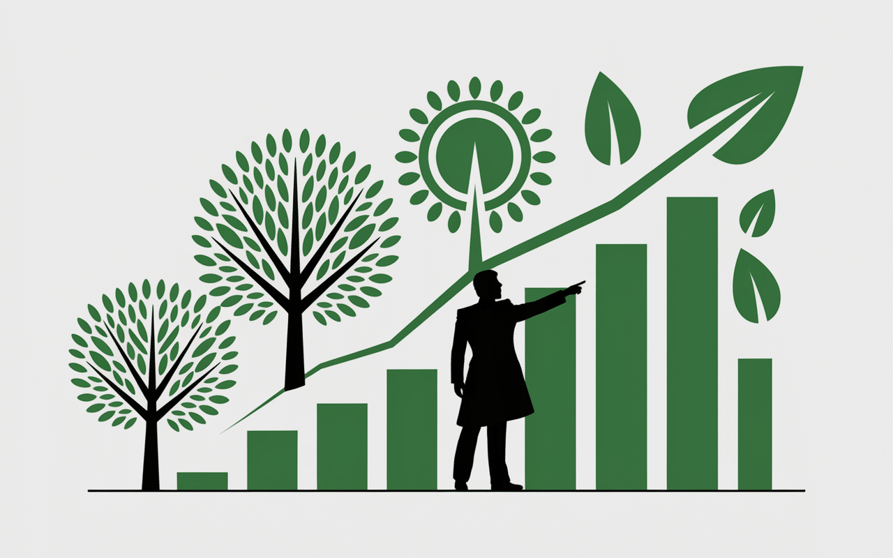 Entreprise moderne valorisée par les logos vert style graphique